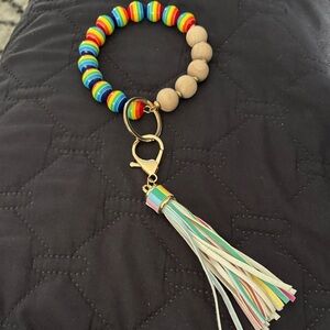 Cute Beaded Tassel Bracelet Wristlet Keychain